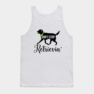 Black Lab Pattern in Green Black Labs with Hearts Dog Patterns Tank Top